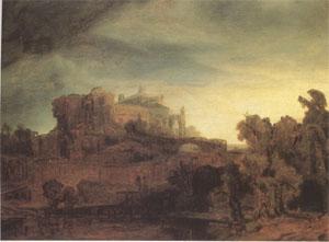 Rembrandt Peale Landscape with a Castle (mk05) oil painting image